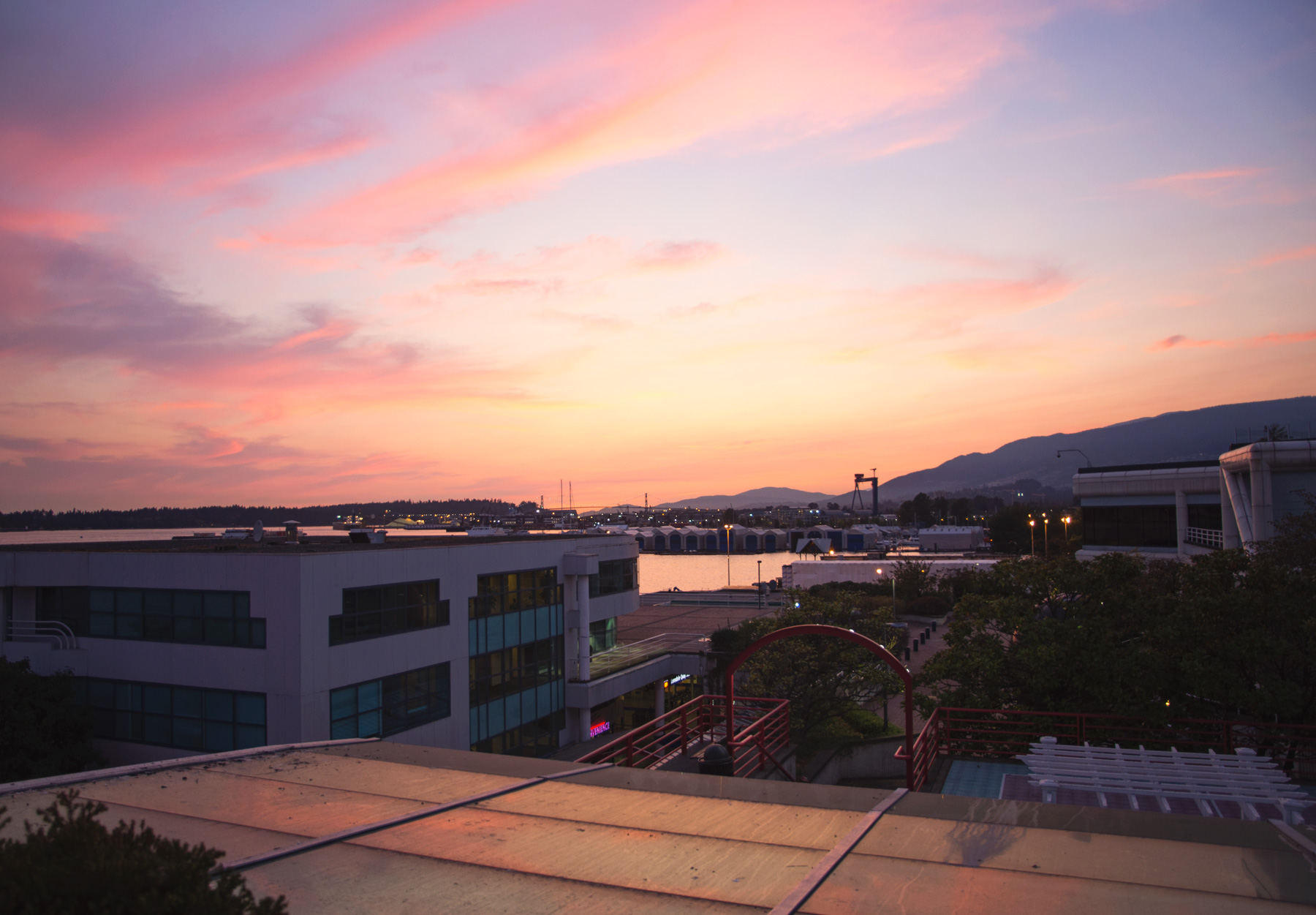 Pink and blue sunset