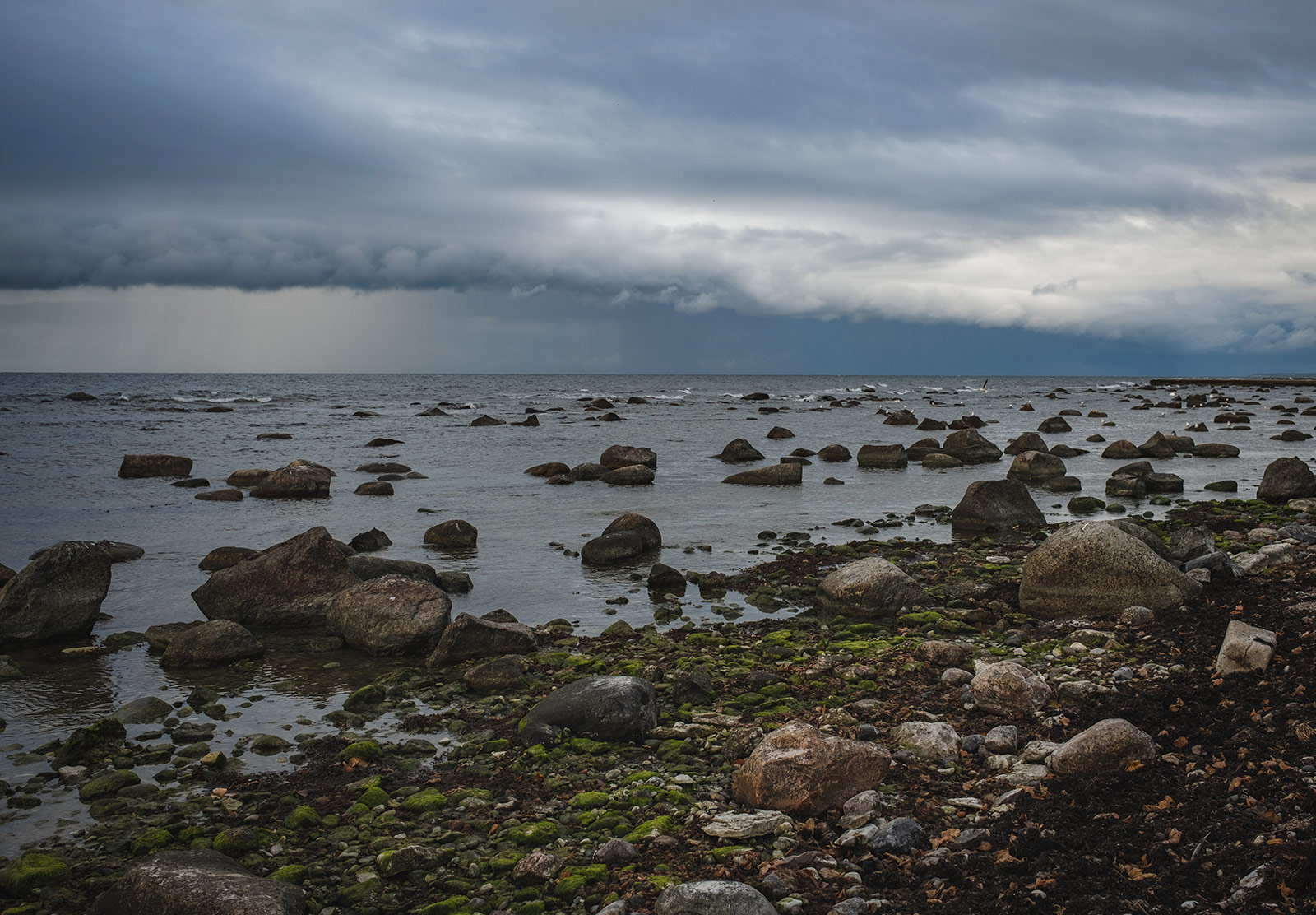 Dark clouds over the sea