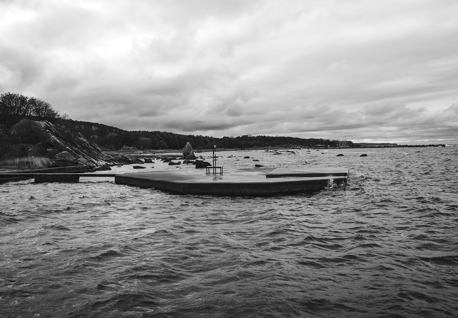 Concrete jetty in the sea