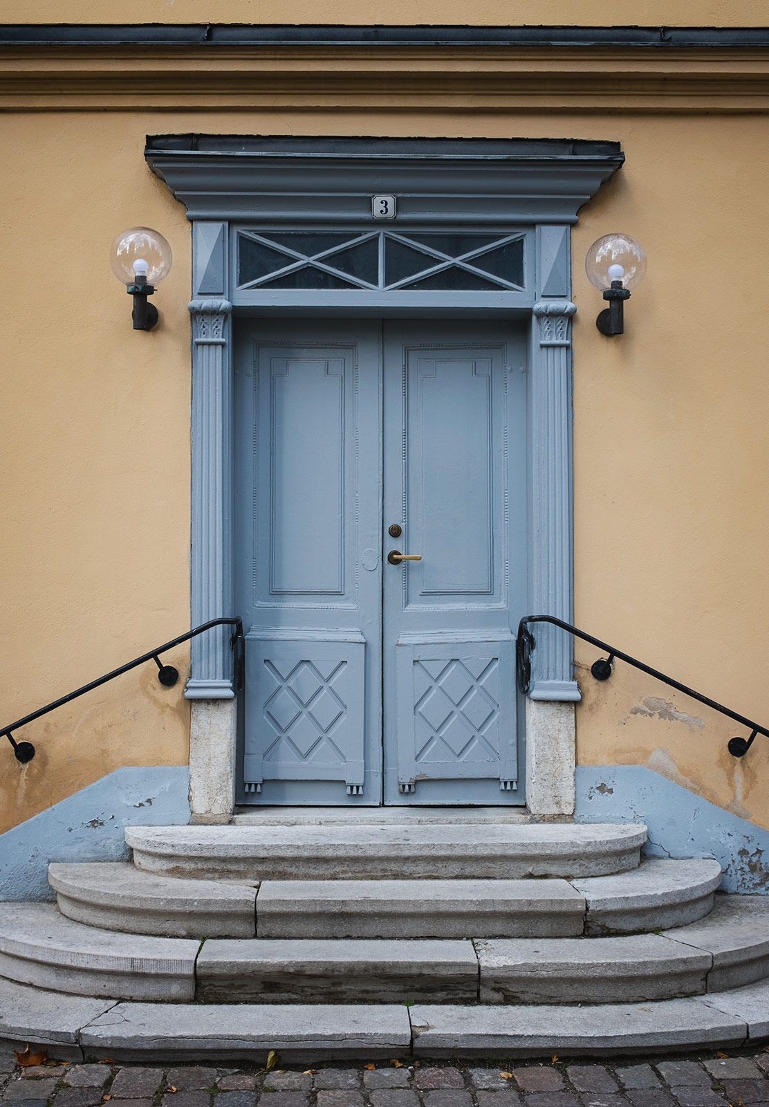 Blue wooden door