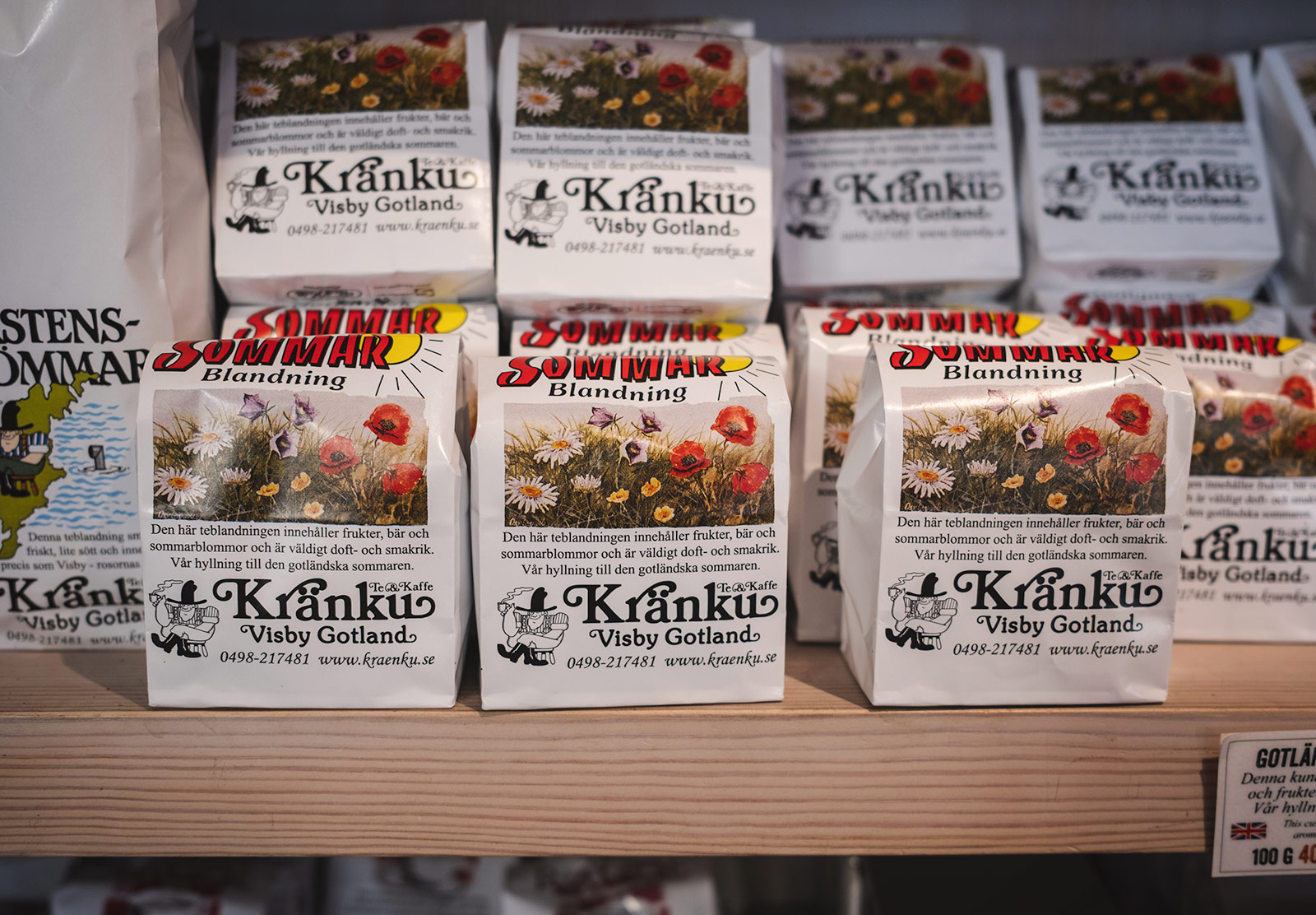 Packets of tea