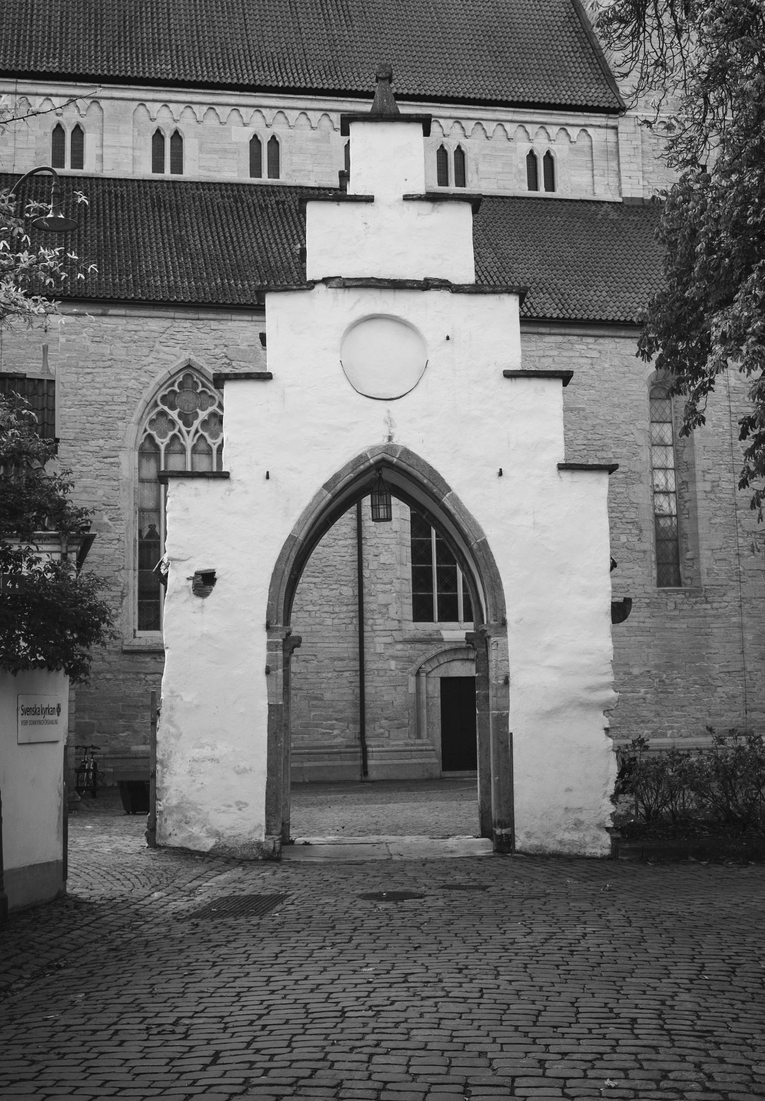 White stepped archway