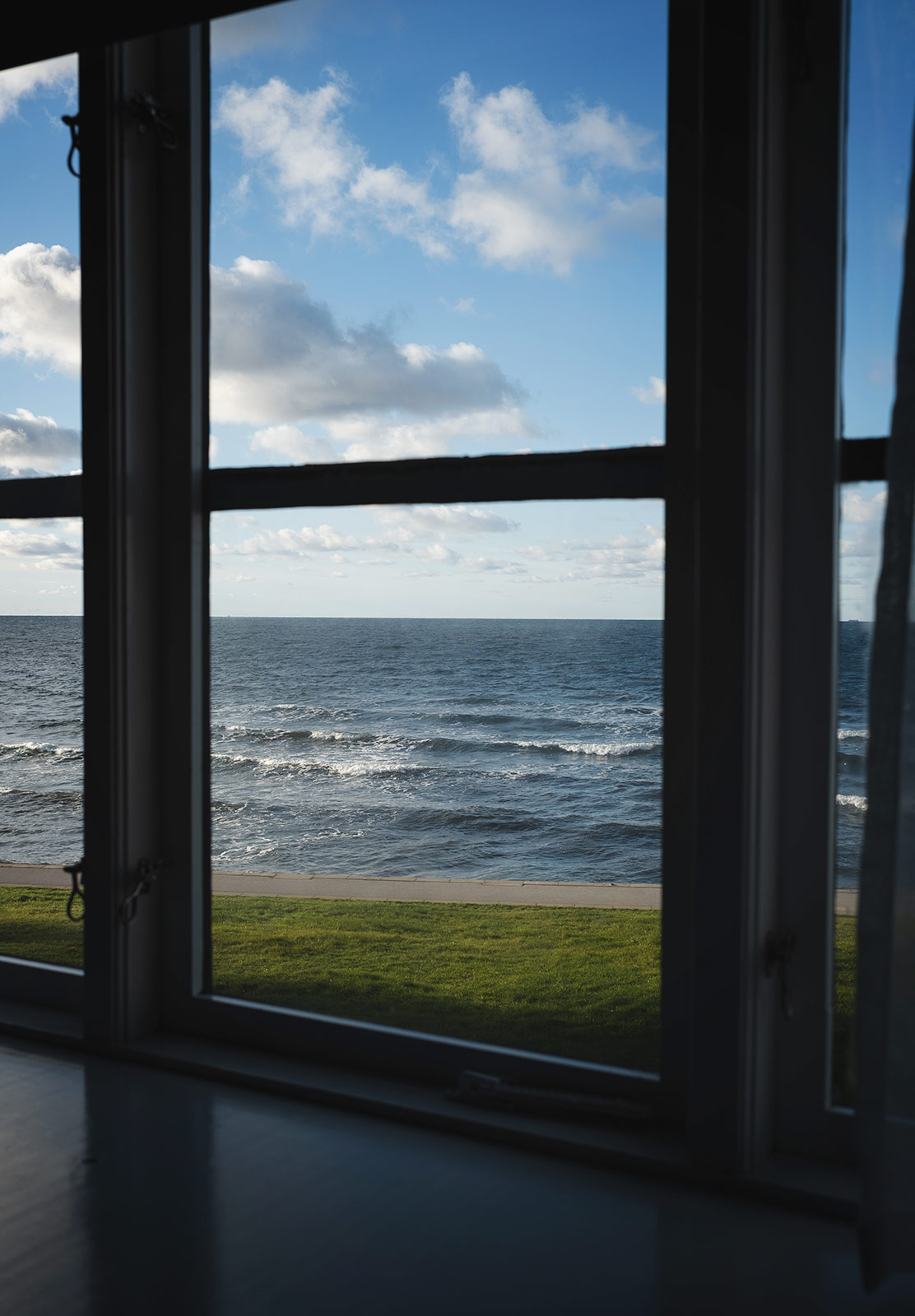 View of the sea from window