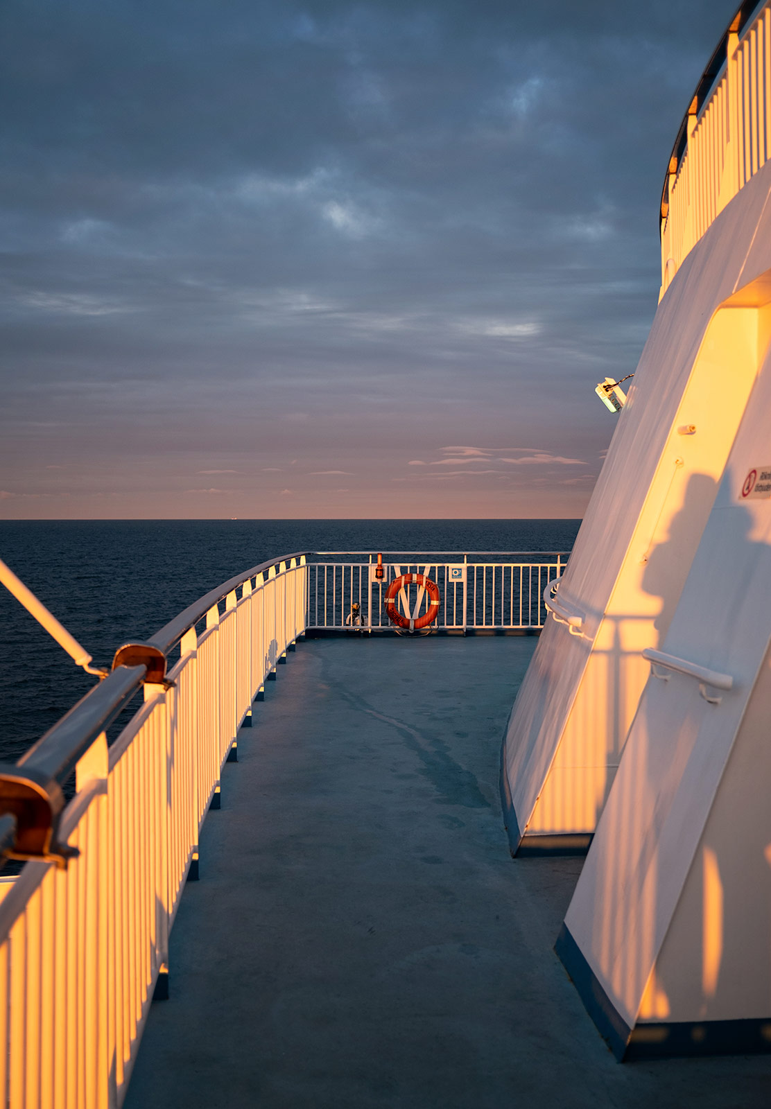 Warm light on boat deck