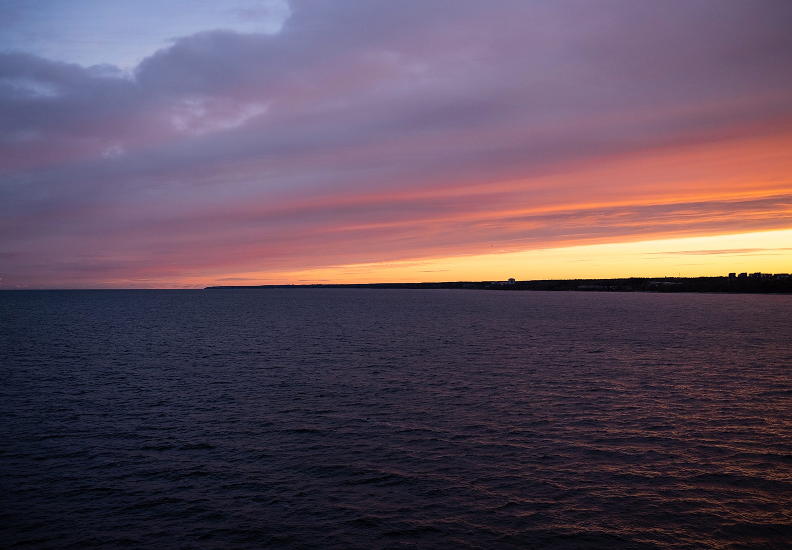 Pink and purple sunrise over the sea
