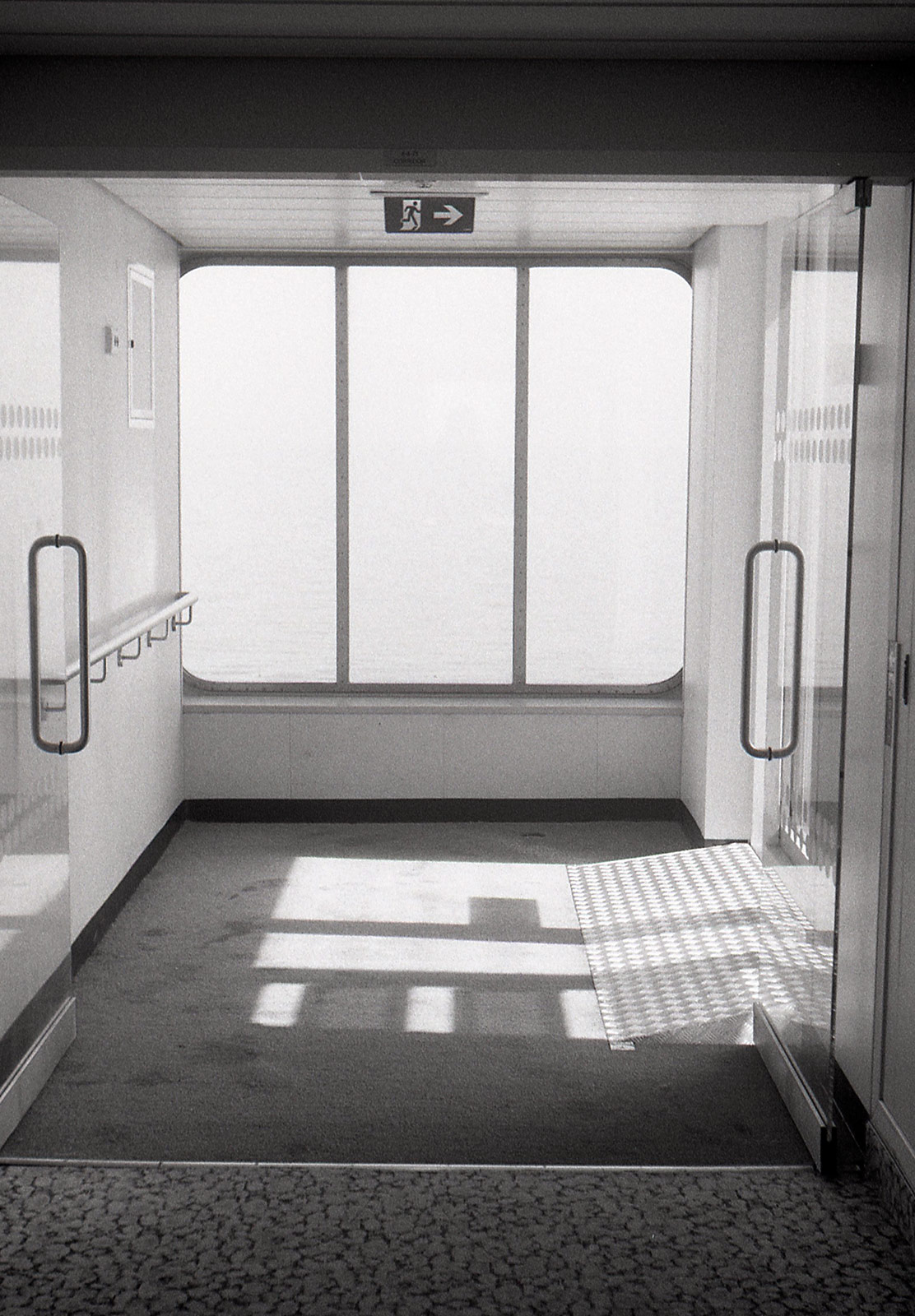Ferry window in corridor
