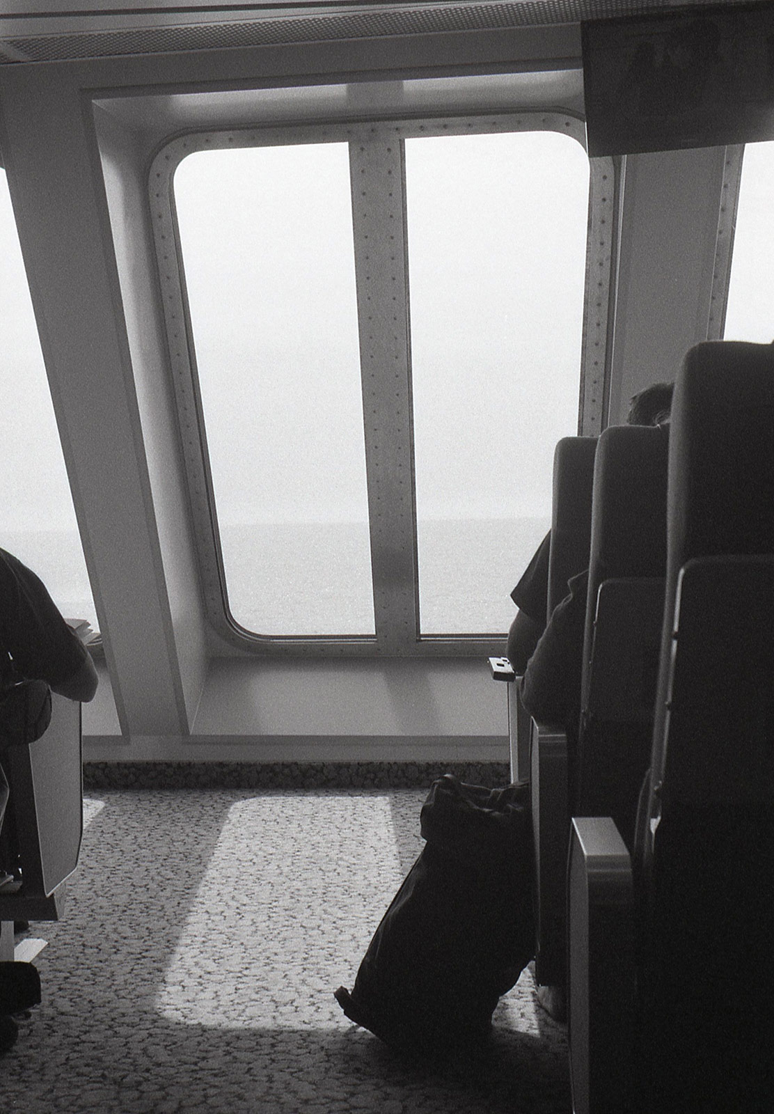 View of ocean through window