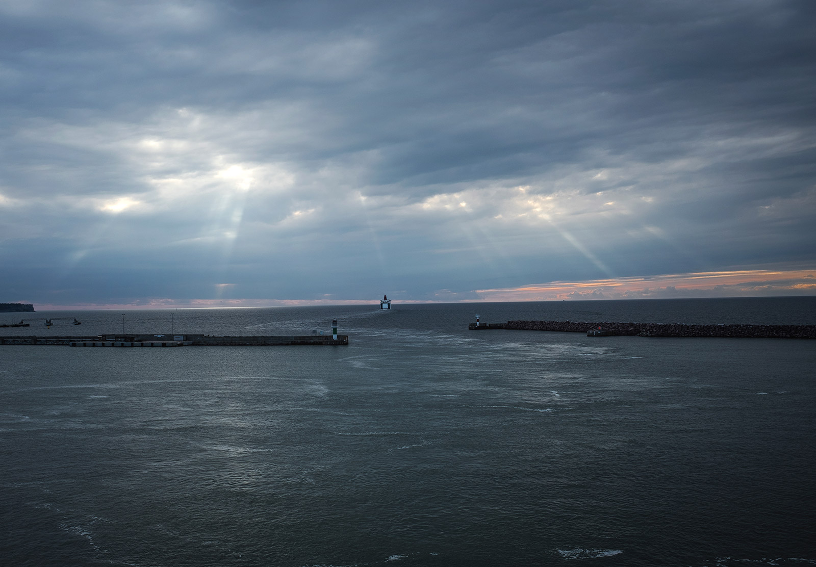 Light shining through clouds