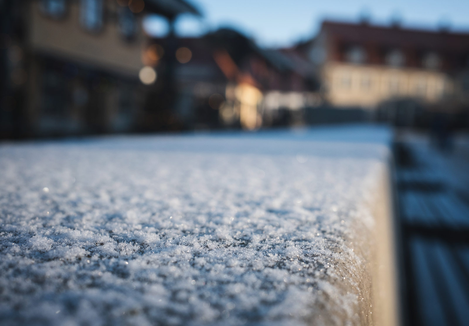 Snow on wall