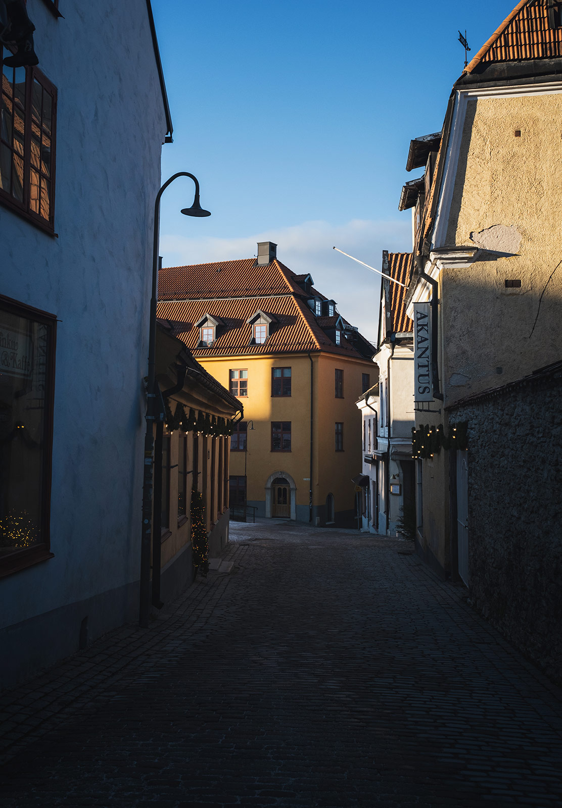 View down old street