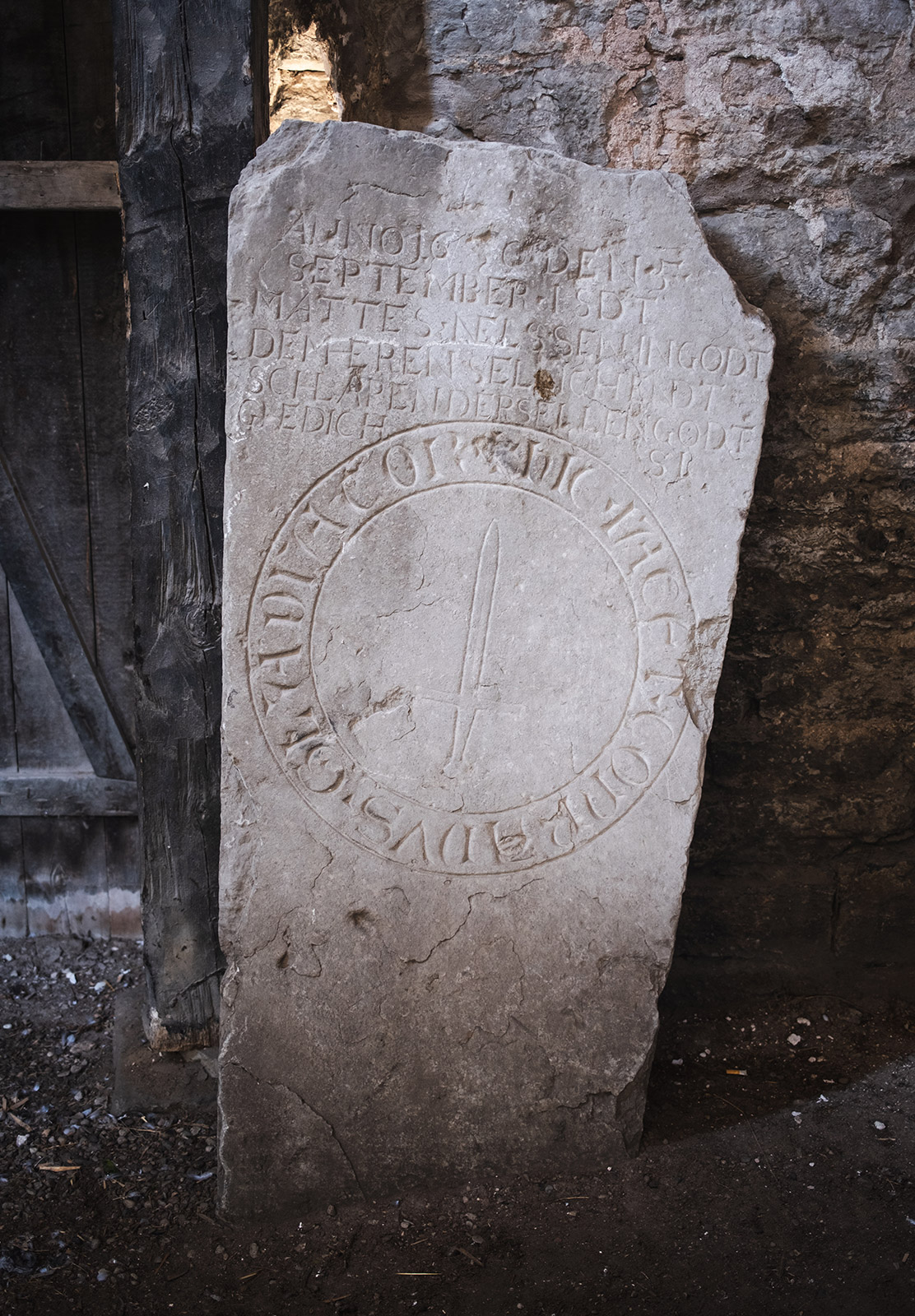 Letters on old stone