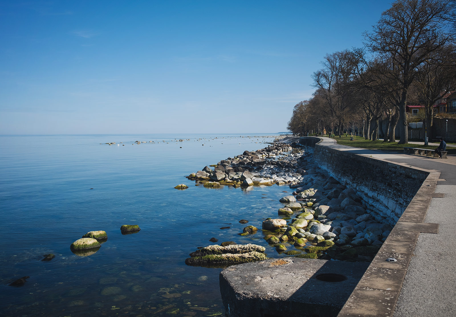 Rocks lining coastal path