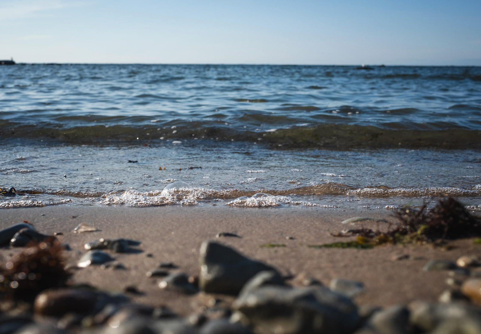 Ground level view of waves