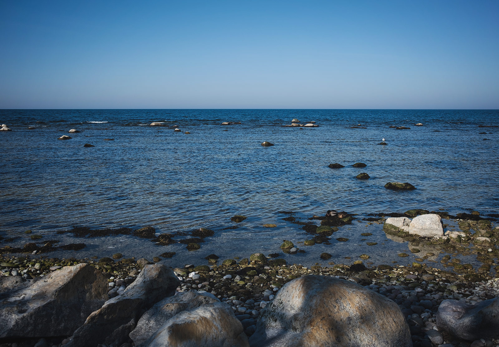 Rocks and blue ocean