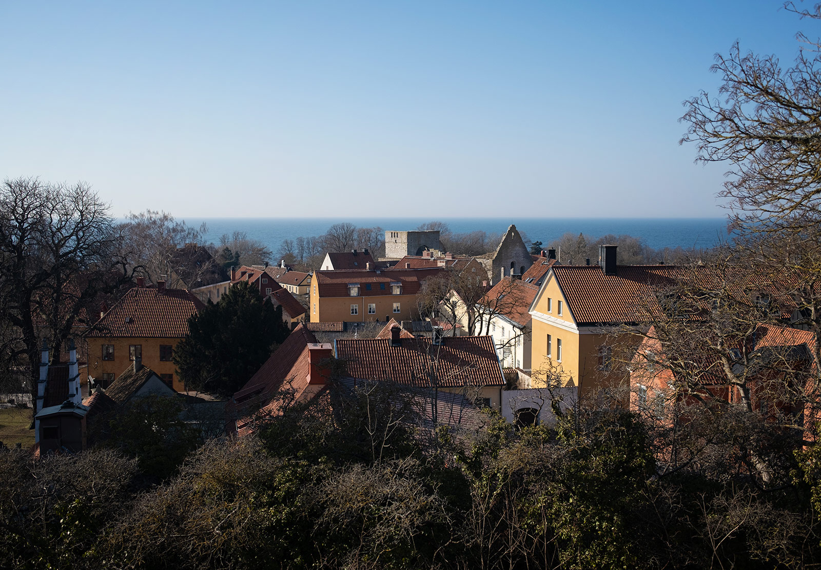Rooftops and the sea