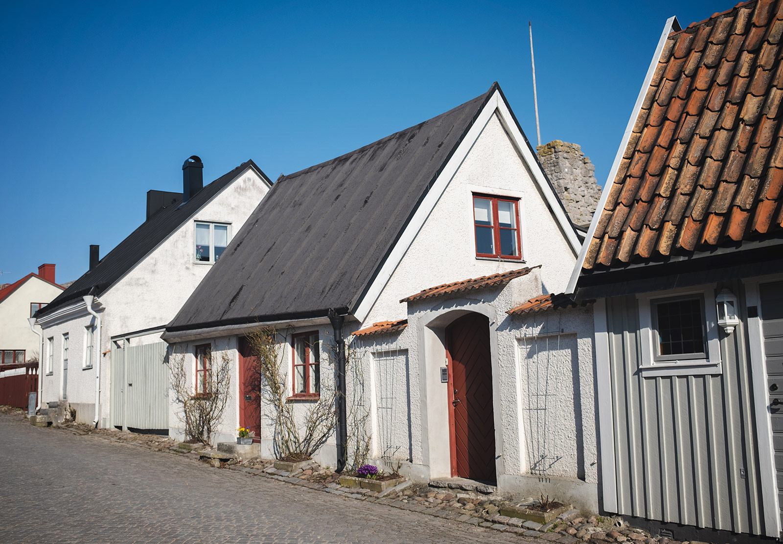Small white houses