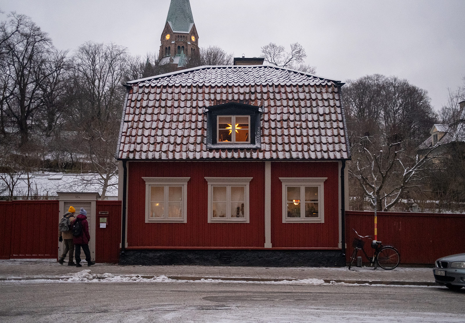 Red wooden house