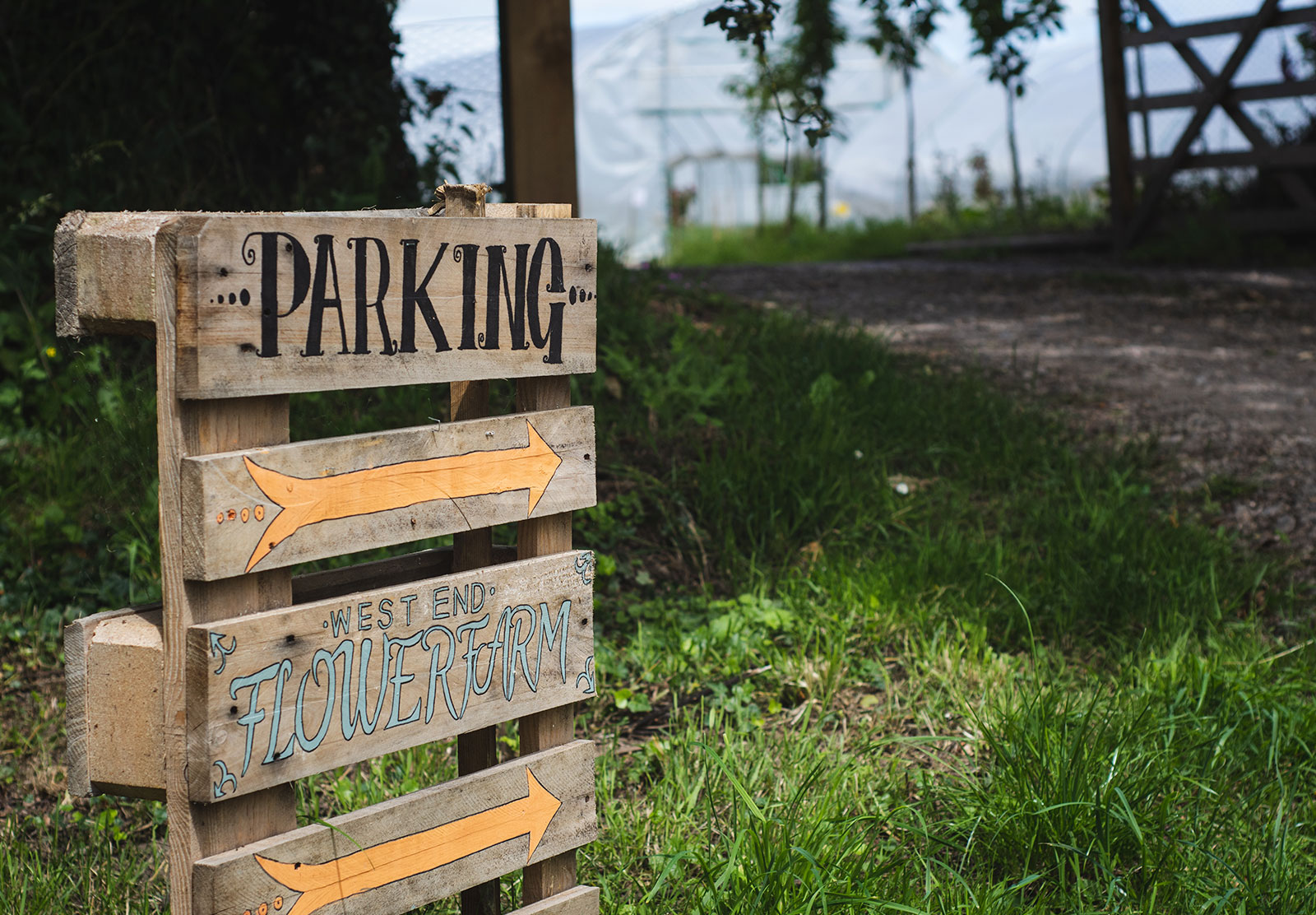 Wooden farm sign