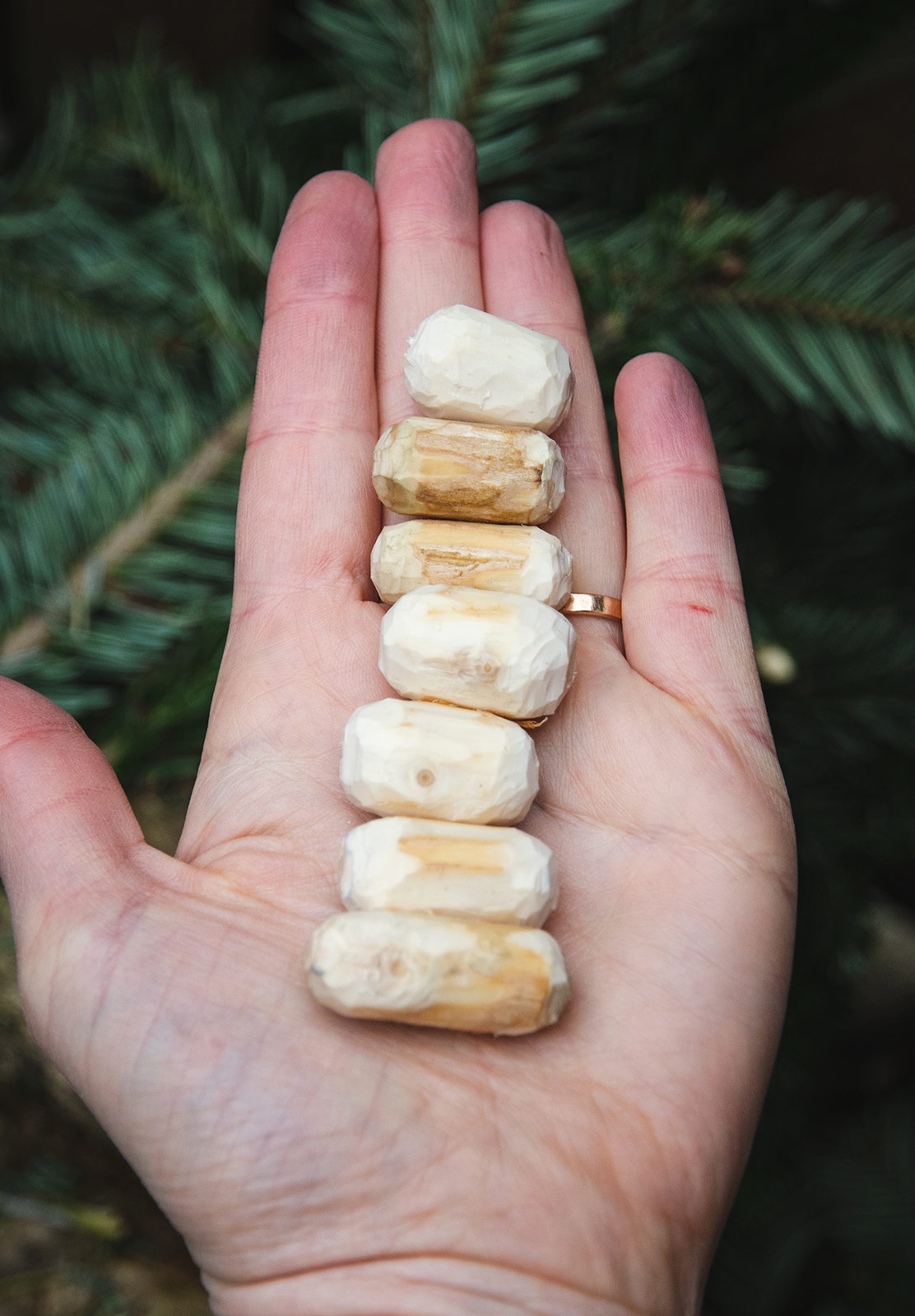 Rough hand carved beads