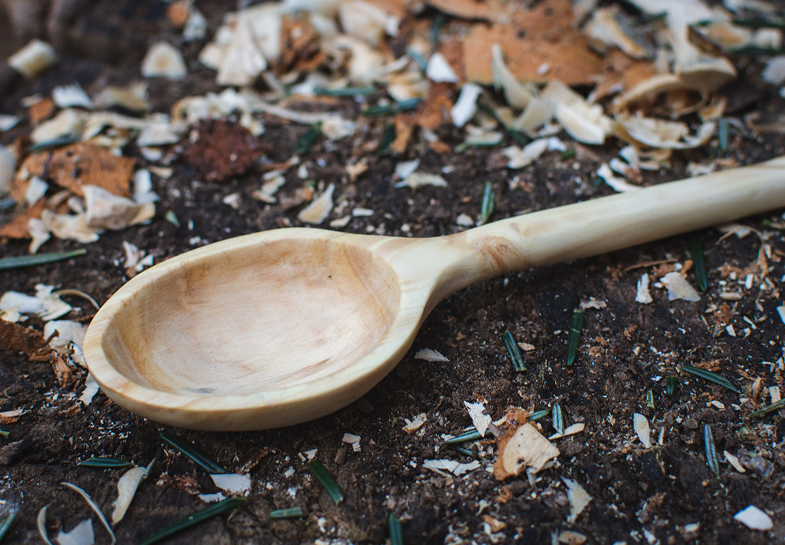 Closeup of spoon bowl