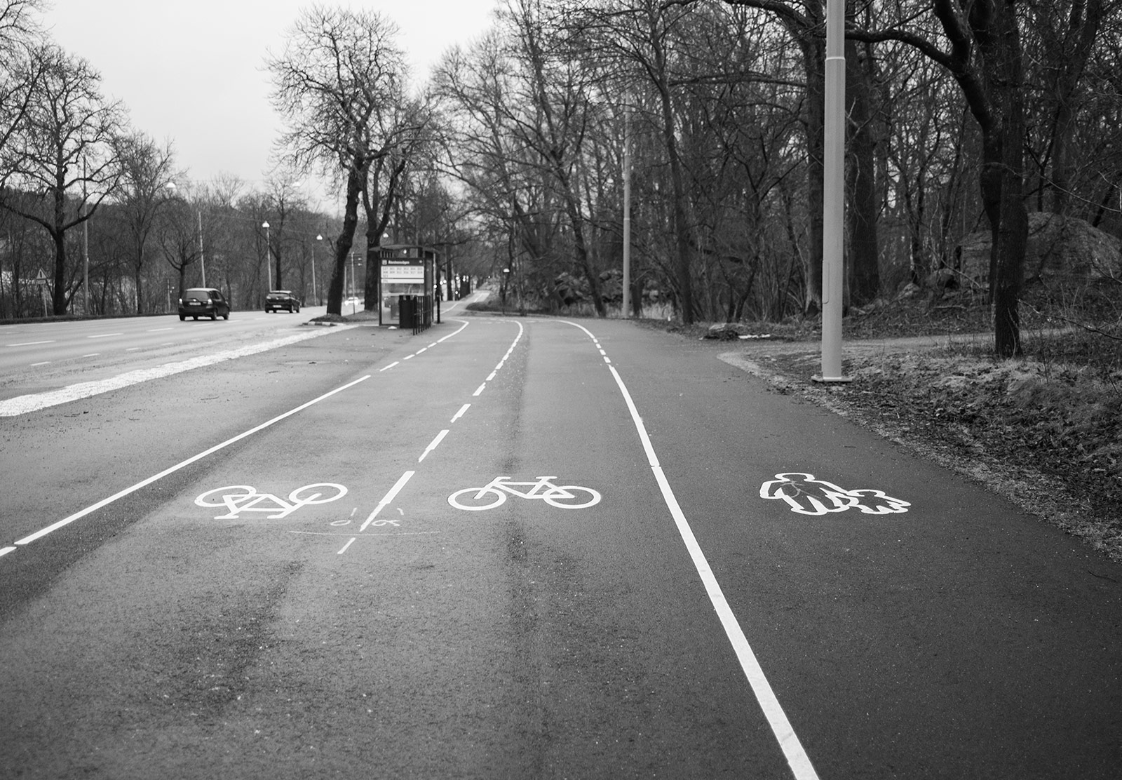 Wide cycle lane