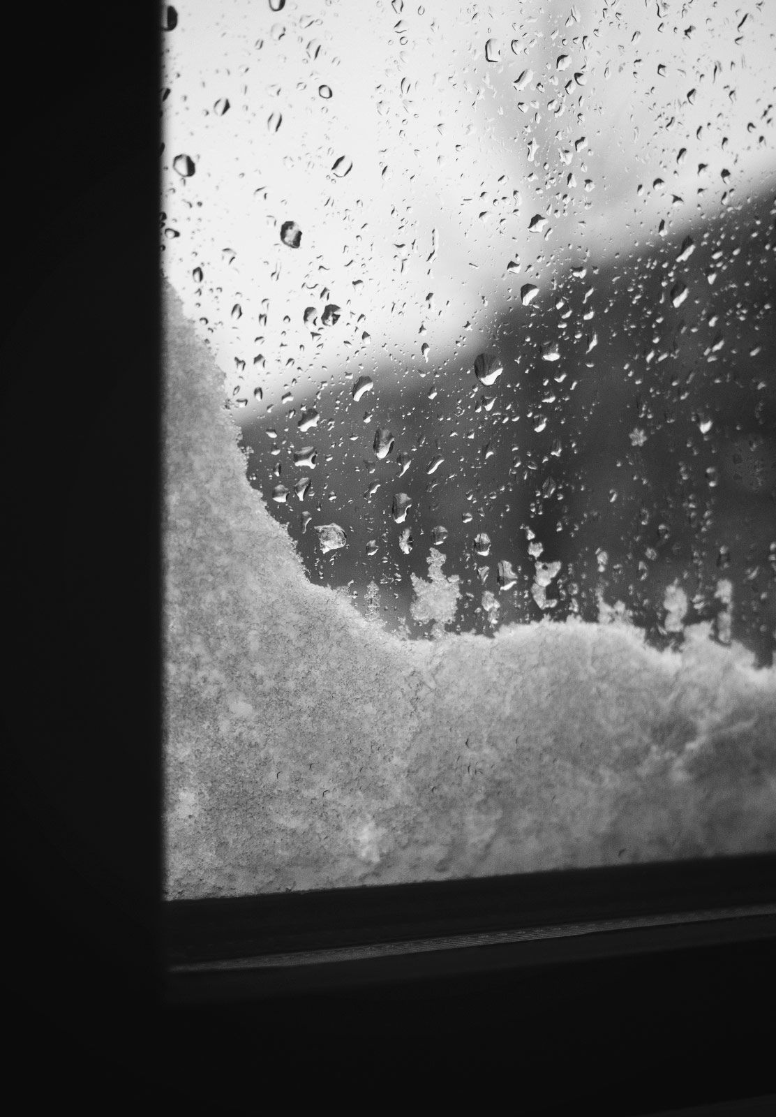 Snow on window