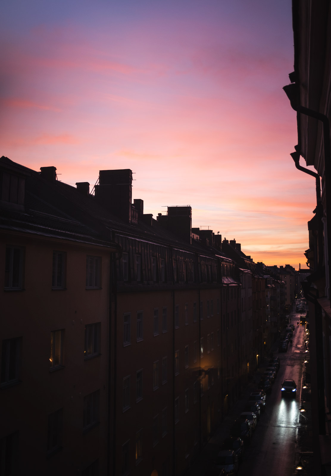 Pink and orange sky