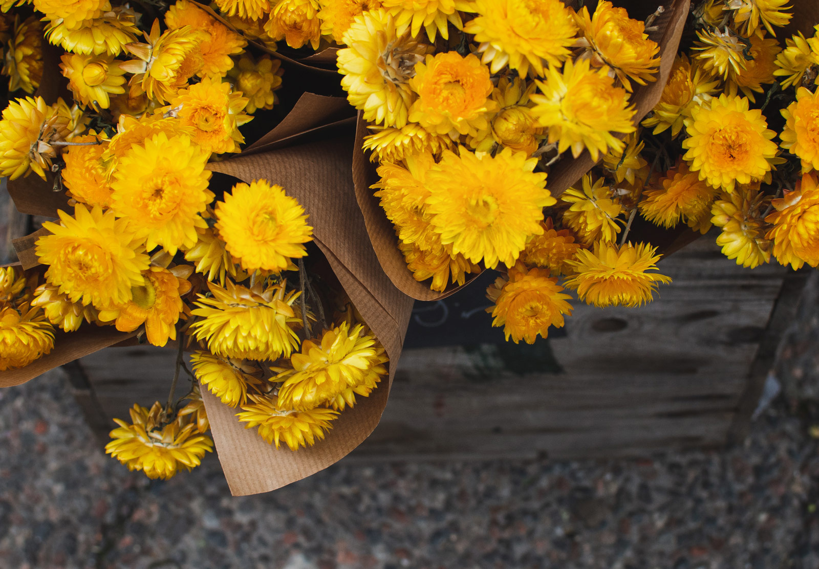 Bunches of yellow flowers