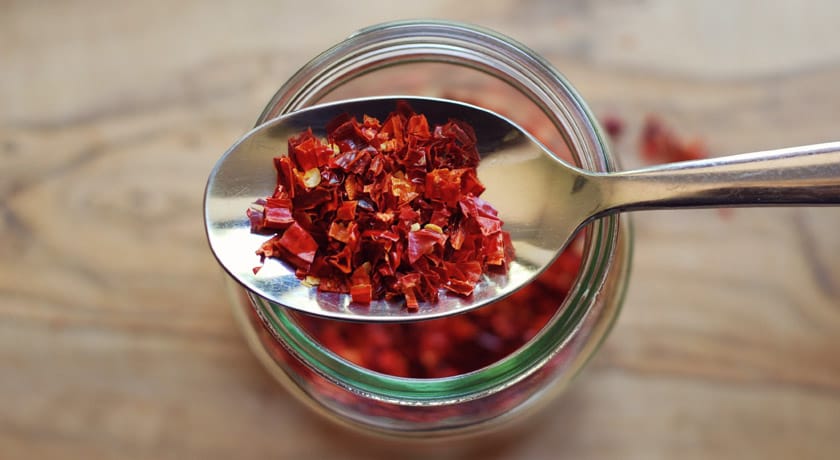 Jar of dried chillies