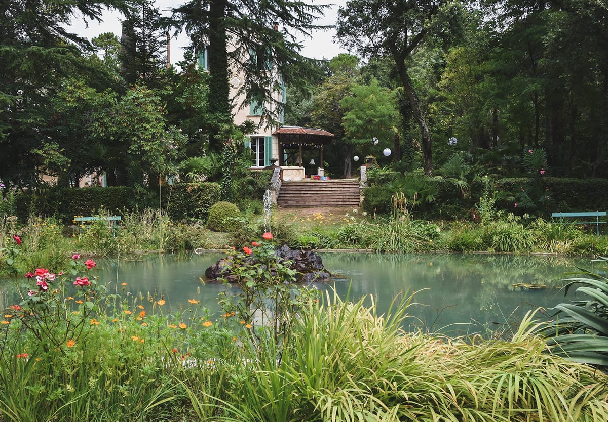 View over pond