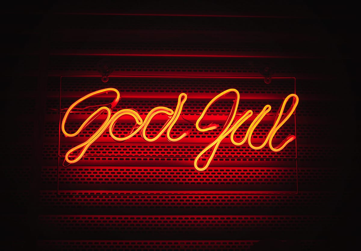 God Jul neon sign