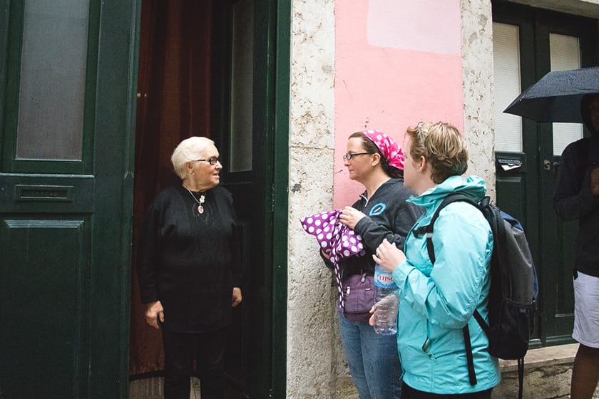 People standing in doorway