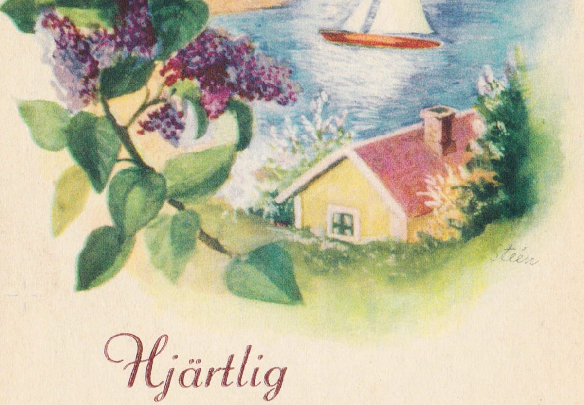 Boat on lake illustration