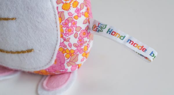 Handmade tag on soft toy