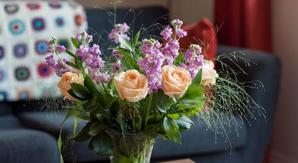Vase of summery flowers