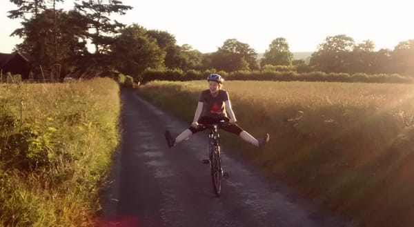 Cycling, no feet on pedals