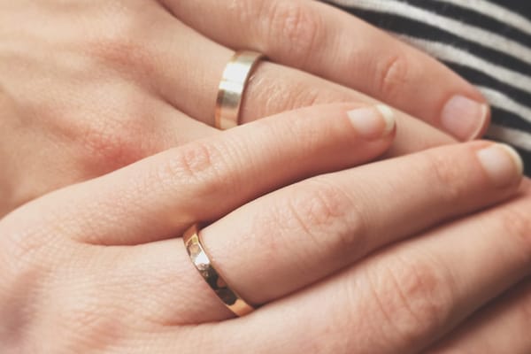 Weddings rings on hands