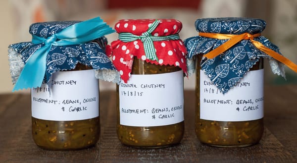 Jars of bean chutney
