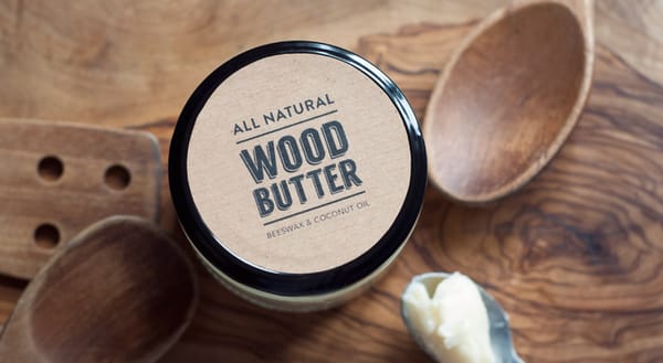 Tin of homemade wood butter
