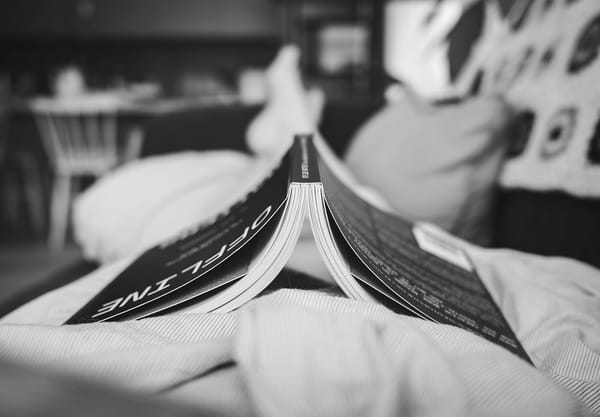Open book on lap