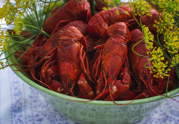 Bowl of crayfish