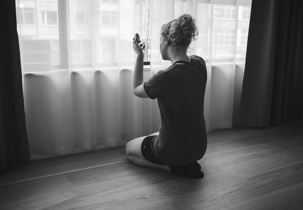Woman looking in the mirror