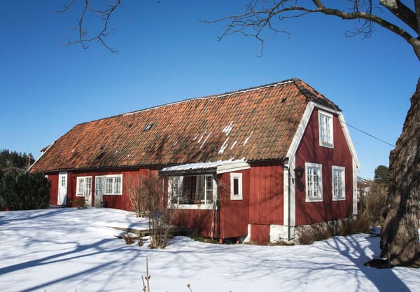 Red wooden house