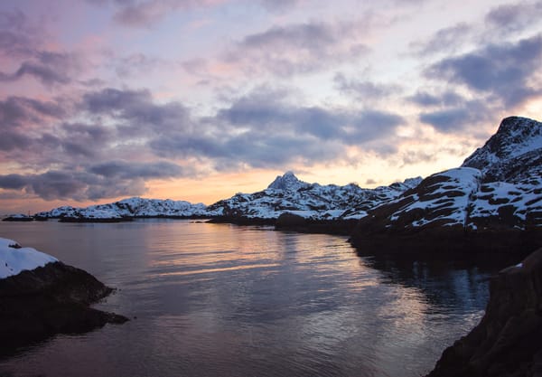 Purple skies over water