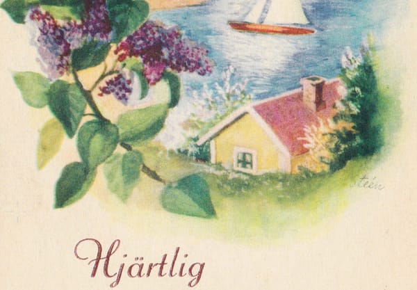 Boat on lake illustration