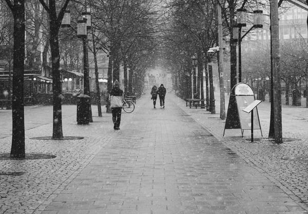 People walking in snow