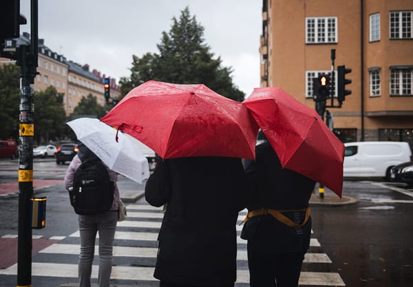 People holding umbrellas