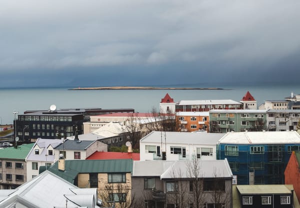 Coloured buildings and rooftops