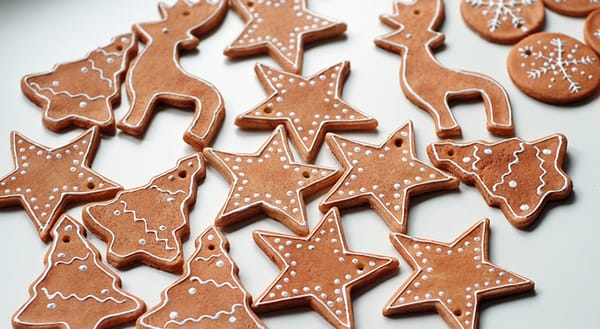 Iced gingerbread Christmas ornaments
