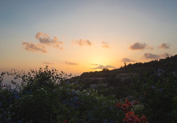 Sunset over mountains